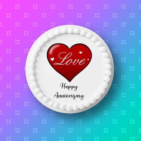 Anniversary 10 Edible Icing Cake Topper or Ribbon