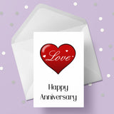 Anniversary Card 10 - Red Love Heart