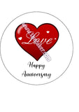 Anniversary 10 Edible Icing Cake Topper or Ribbon