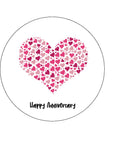 Anniversary Edible Icing Cake Topper 12 - Beautiful Love Hearts
