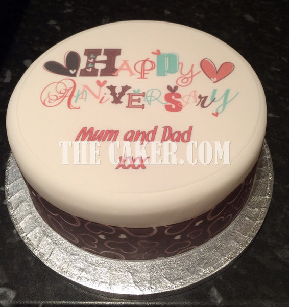 Anniversary 21 Edible Icing Cake Topper or Ribbon