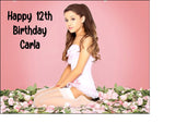 Ariana Grande 01 Edible Icing Cake Topper or Ribbon