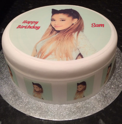 Ariana Grande 02 Edible Icing Cake Topper or Ribbon
