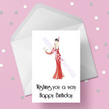 Art Deco Lady Birthday Card 02