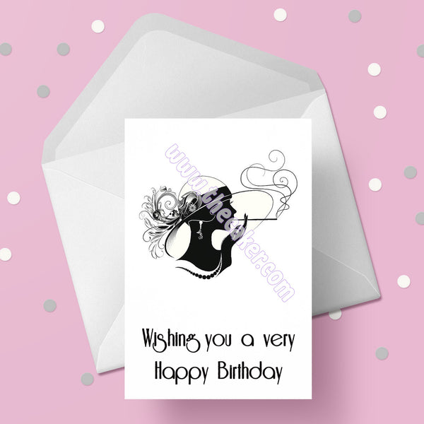 Art Deco Lady Birthday Card 04