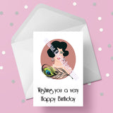 Art Deco Lady Birthday Card 05