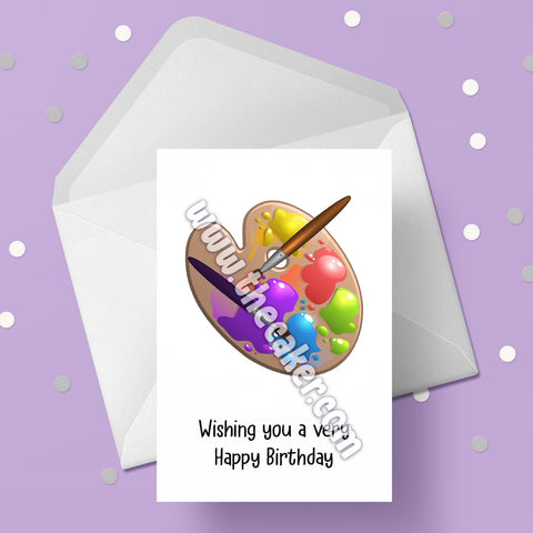 Artist Palette, Painter Birthday Card 01