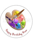 Artist Palette Painter Edible Icing Cake Topper or Ribbon
