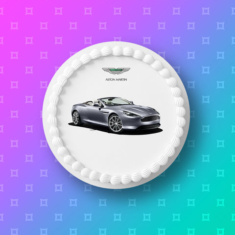 Aston Martin Car 02 Edible Icing Cake Topper or Ribbon