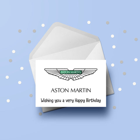 Aston Martin Logo Birthday Card