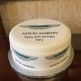 Aston Martin Logo Edible Icing Cake Topper or Ribbon