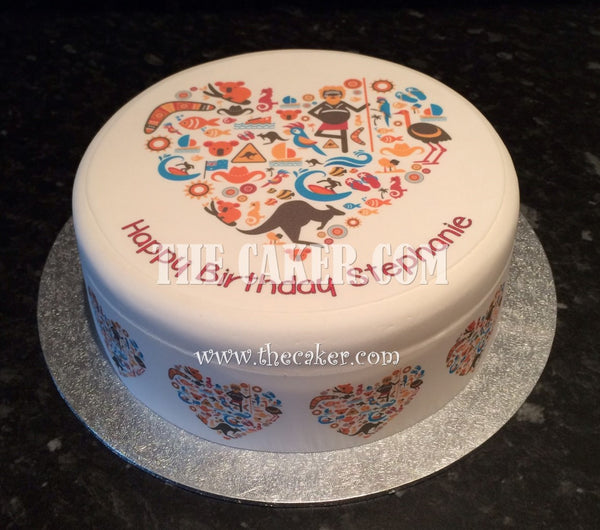 Australia Edible Icing Cake Topper - Australian Theme