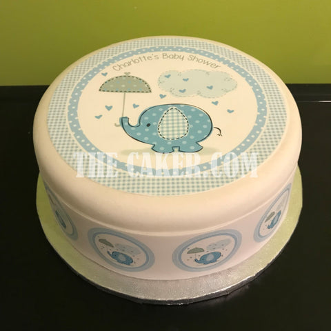 New Baby 01 Edible Icing Cake Topper - Baby Boy Baby Shower