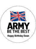Army Edible Icing Cake Topper or Ribbon - Be The Best