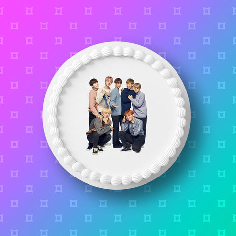 BTS Edible Icing Cake Topper or Ribbon 03