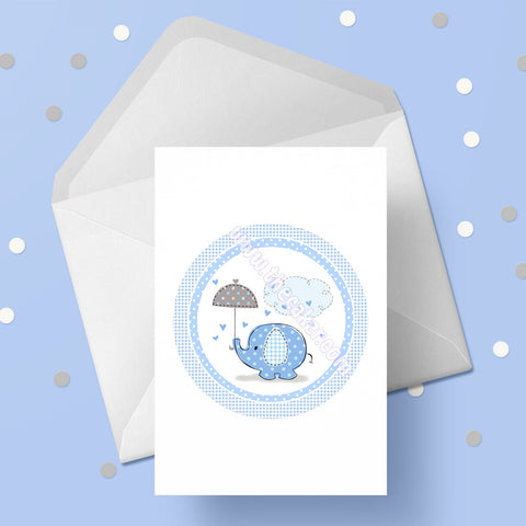 New Baby Card 01 - Baby Boy Baby Shower Card