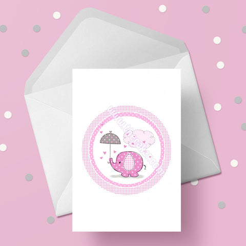 New Baby Card 02 - Baby Girl Baby Shower Card