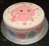 New Baby 05 Edible Icing Cake Topper - Baby Girl Baby Shower