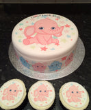 New Baby 05 Edible Icing Cake Topper - Baby Girl Baby Shower
