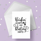 New Baby Card 15 - Funny Breaking hearts Blasting Farts