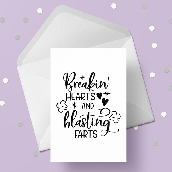New Baby Card 15 - Funny Breaking hearts Blasting Farts