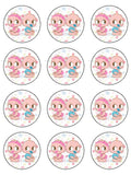 New Baby Edible Icing Cake Topper 07 - Baby Shower Twins