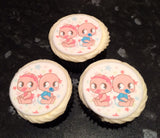 New Baby Edible Icing Cake Topper 07 - Baby Shower Twins