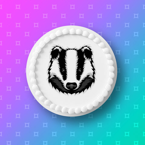 Badger Edible Icing Cake Topper or Ribbon