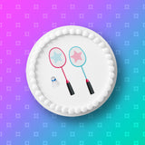 Badminton Edible Icing Cake Topper or Ribbon