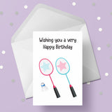 Badminton Birthday Card