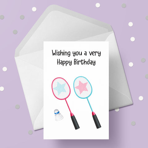 Badminton Birthday Card