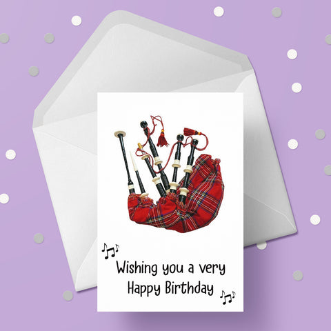 Bagpipes Birthday Card