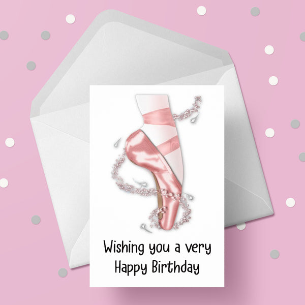 Ballet pumps Birthday Card - Ballerina