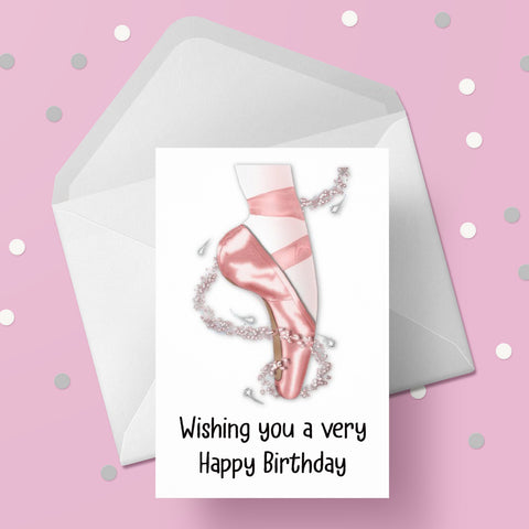Ballet Pumps / Ballerina Birthday Card
