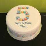 5th Birthday Balloons Edible Icing Cake Topper