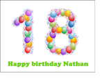 18th Birthday Balloons Edible Icing Cake Topper