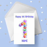 1st Birthday Card for Boys - Balloons
