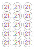 21st Birthday Balloons Edible Icing Cake Topper