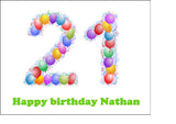 21st Birthday Balloons Edible Icing Cake Topper