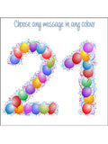 21st Birthday Balloons Edible Icing Cake Topper