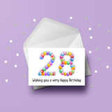 27th Birthday Balloons Card