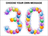 30th Birthday Balloons Edible Icing Cake Topper