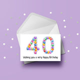 40th Birthday Balloons Card