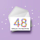 48th Birthday Balloons Card