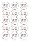 50th Birthday Balloons Edible Icing Cake Topper