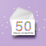 50th Birthday Balloons Card