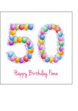 50th Birthday Balloons Edible Icing Cake Topper