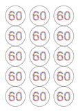 60th Birthday Balloons Edible Icing Cake Topper or Ribbon