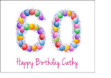 60th Birthday Balloons Edible Icing Cake Topper or Ribbon