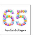 65th Birthday Balloons Edible Icing Cake Topper or Ribbon